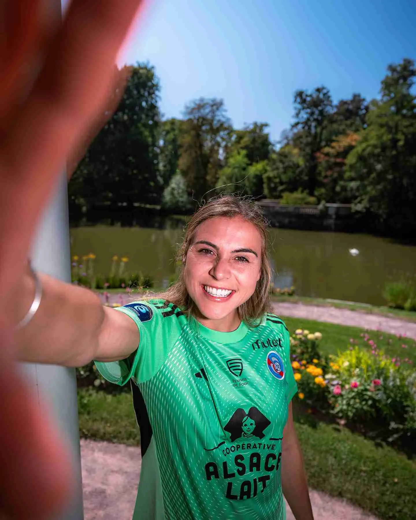 Catalina con el Racing Club de Strasbourg